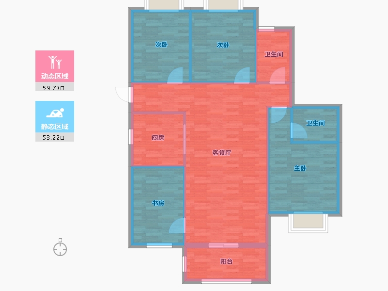 湖北省-黄石市-正泰华府-103.32-户型库-动静分区