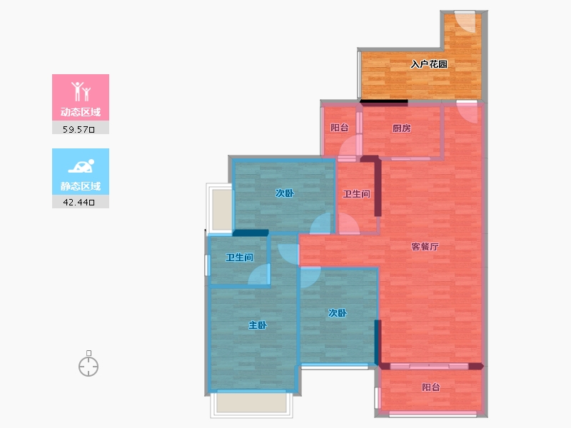 广东省-河源市-华城翡翠-102.63-户型库-动静分区