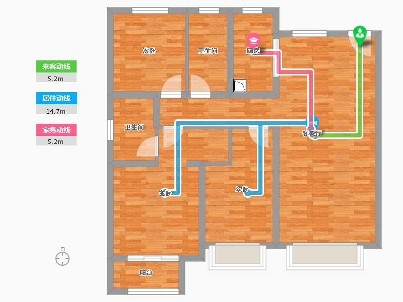 天津-天津市-路劲太阳城-87.38-户型库-动静线