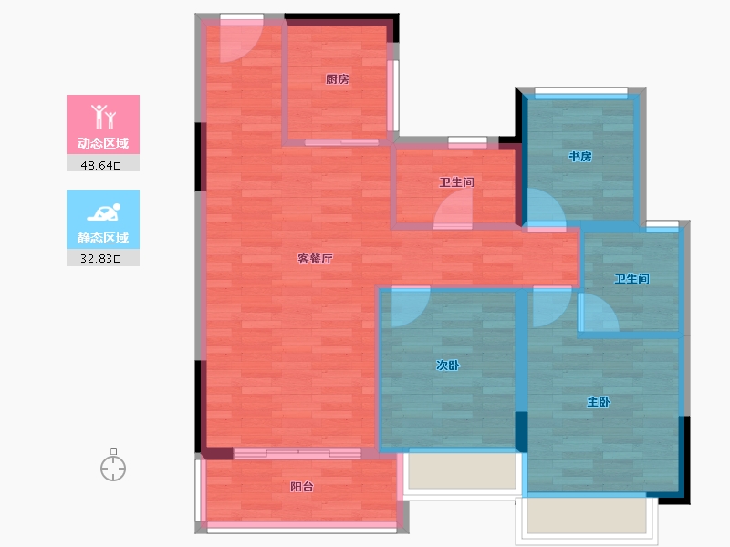 广东省-惠州市-宏益公园里-72.86-户型库-动静分区