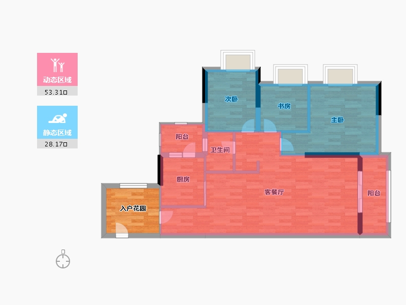 广西壮族自治区-南宁市-盛天华府-78.99-户型库-动静分区