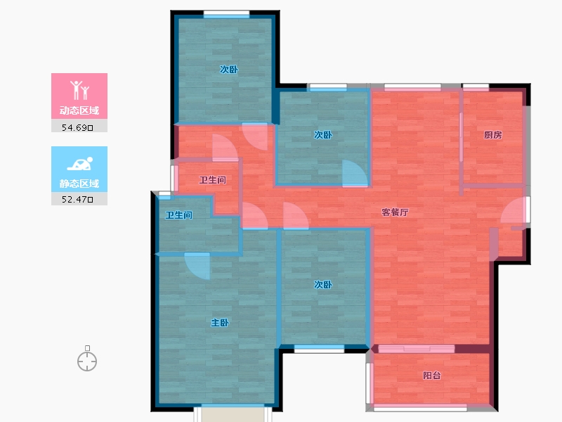 湖南省-长沙市-万科金域国际 张美女-96.56-户型库-动静分区