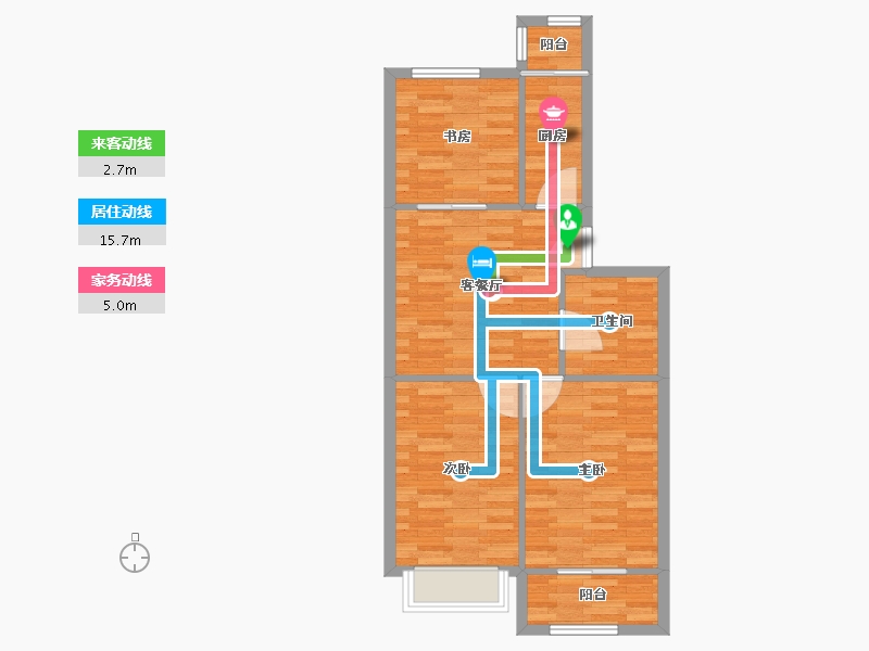 天津-天津市-水溪苑-66.22-户型库-动静线