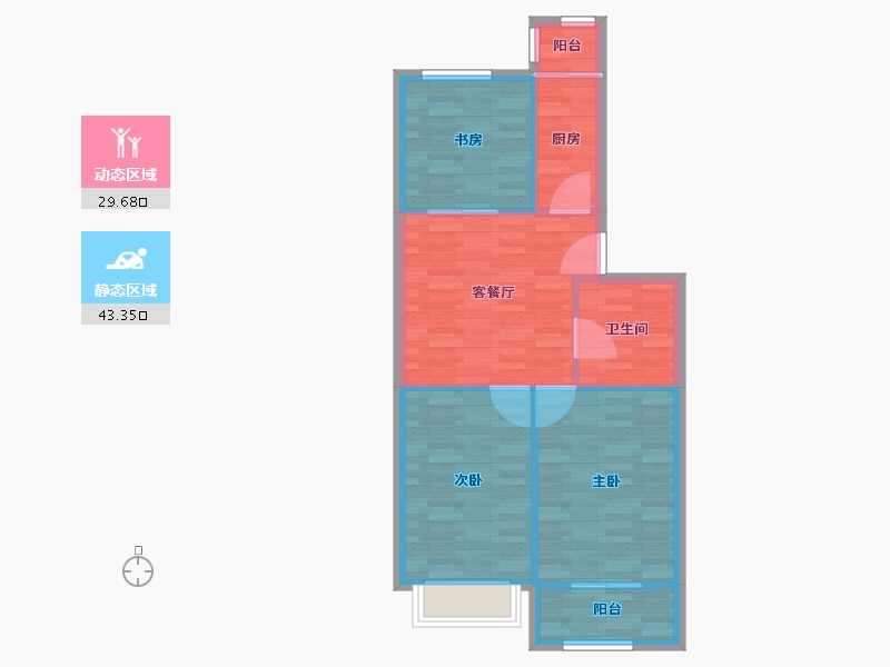 天津-天津市-水溪苑-66.22-户型库-动静分区