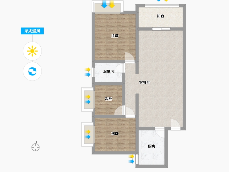 湖南省-湘潭市-湘军豪苑-78.18-户型库-采光通风