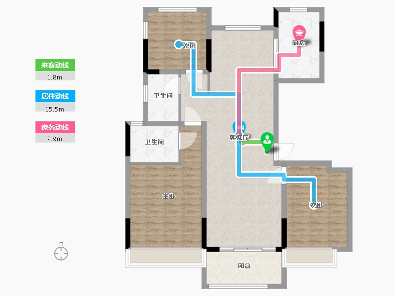 浙江省-衢州市-祥生花涧樾-113.00-户型库-动静线