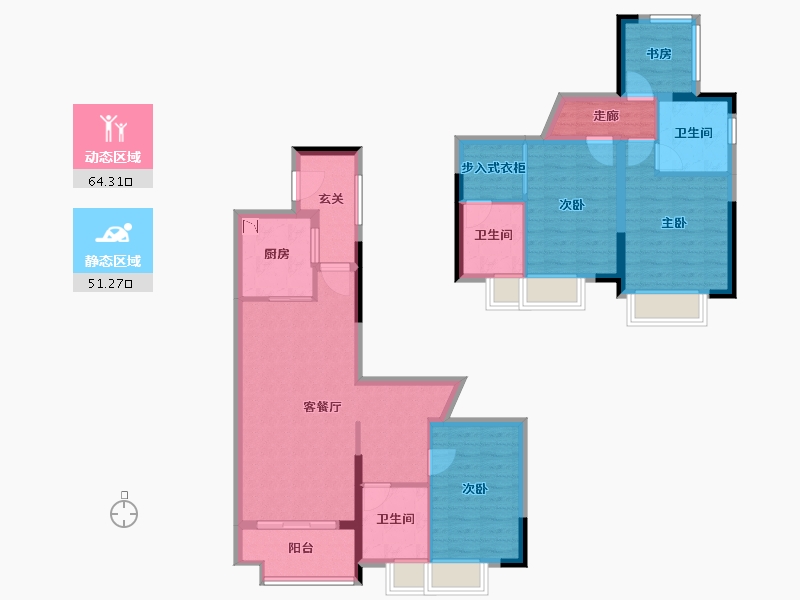 广东省-广州市-华润置地・广州润府-101.67-户型库-动静分区