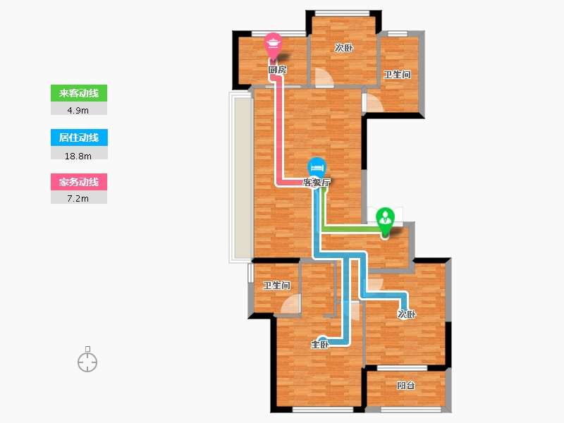 浙江省-杭州市-花语天境府-111.00-户型库-动静线