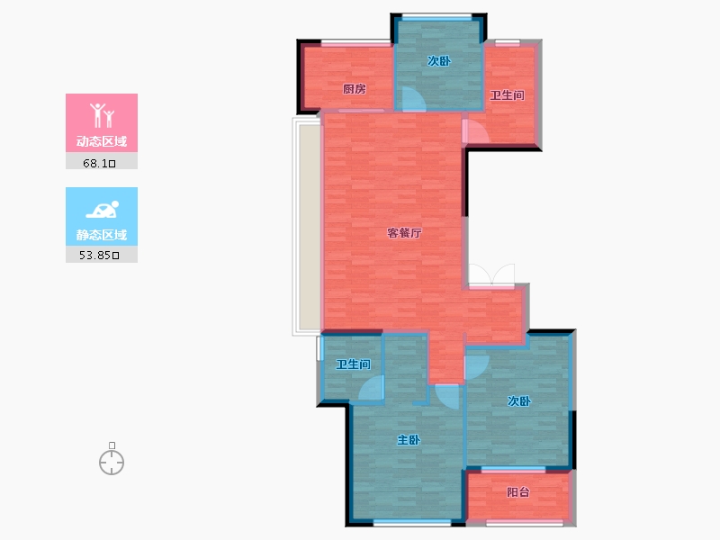 浙江省-杭州市-花语天境府-111.00-户型库-动静分区