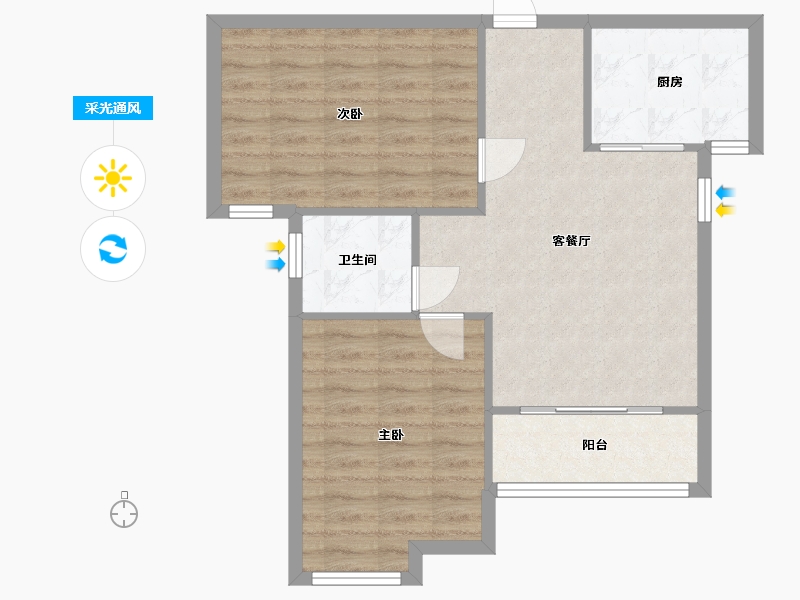 江苏省-盐城市-盛大华都-67.28-户型库-采光通风