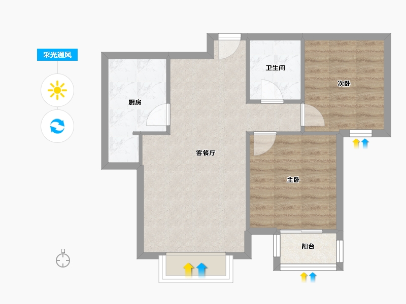 陕西省-西安市-浐灞半岛-58.14-户型库-采光通风