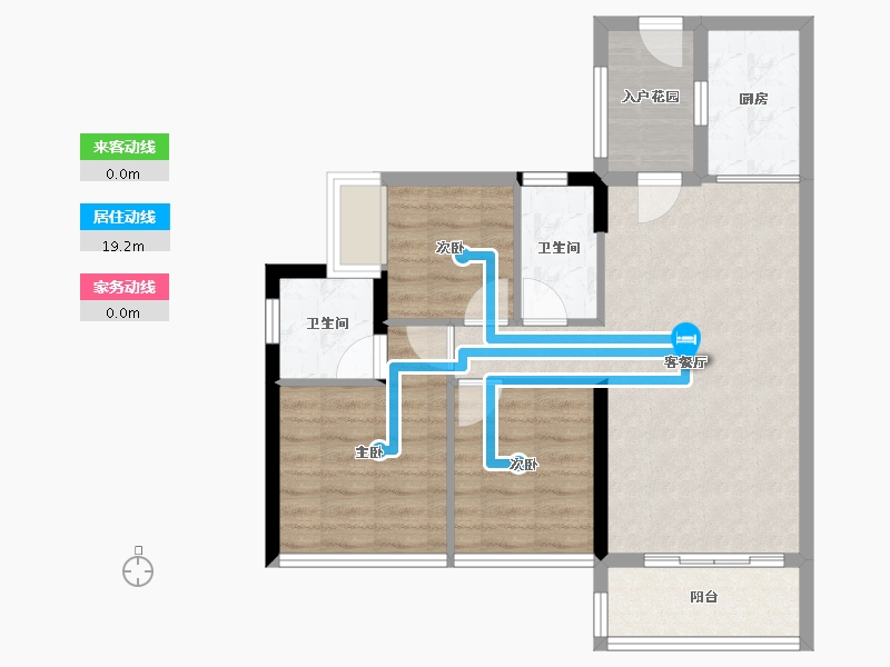 广东省-清远市-碧桂园・山湖城-69.85-户型库-动静线