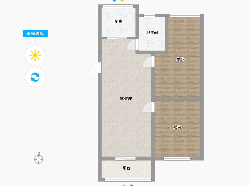 江苏省-南通市-绿洲嘉园-76.24-户型库-采光通风