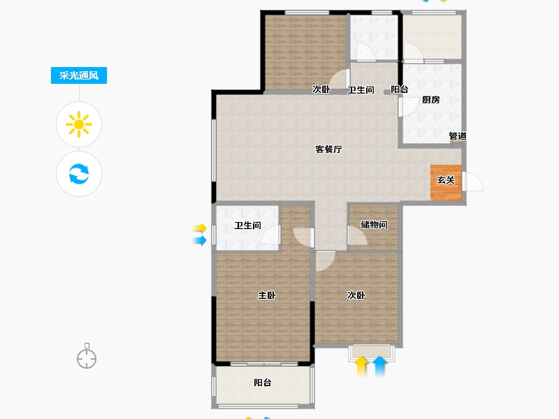 河南省-郑州市-二十里铺安置区-239.86-户型库-采光通风