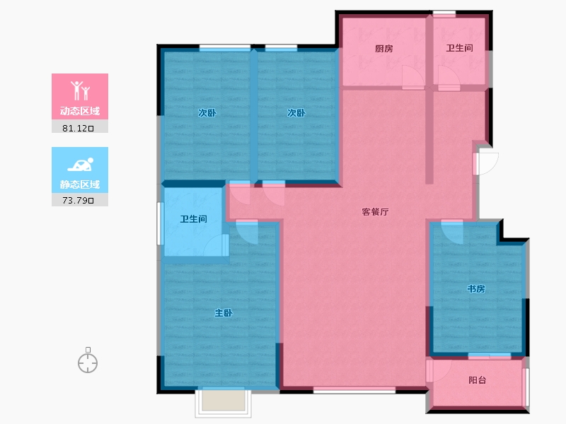 河南省-郑州市-机电学院家属院-138.99-户型库-动静分区