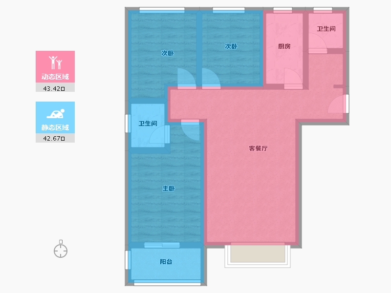 陕西省-咸阳市-先河国际社区-75.28-户型库-动静分区