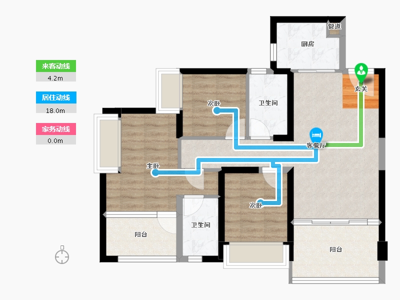 广东省-深圳市-鸿荣源・壹成中心璞誉府-76.61-户型库-动静线