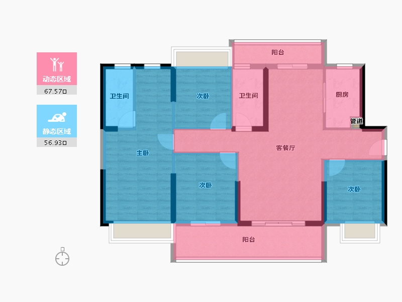 广东省-韶关市-乐昌碧桂园-111.96-户型库-动静分区