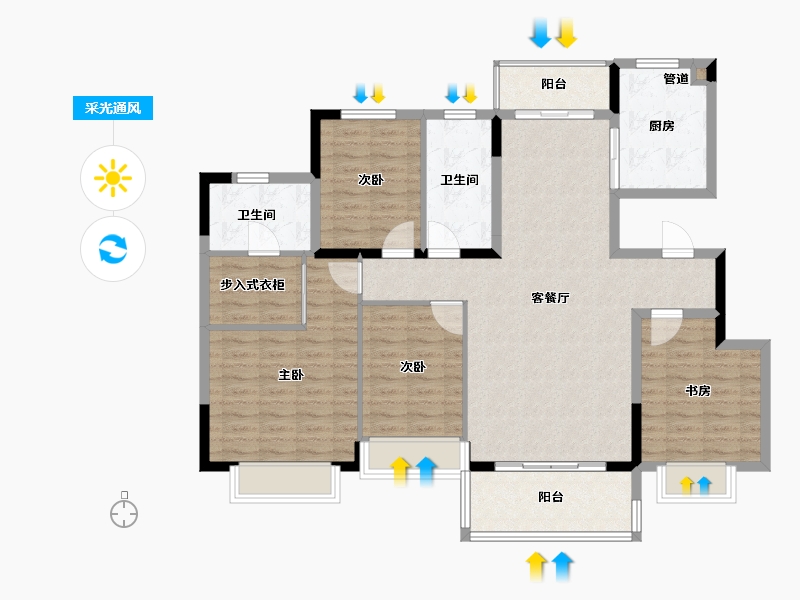 浙江省-湖州市-织里吴兴大道-120.00-户型库-采光通风