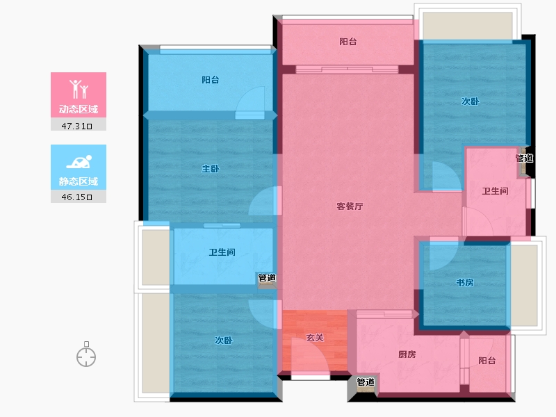 广东省-深圳市-大悦城天玺壹号-82.47-户型库-动静分区