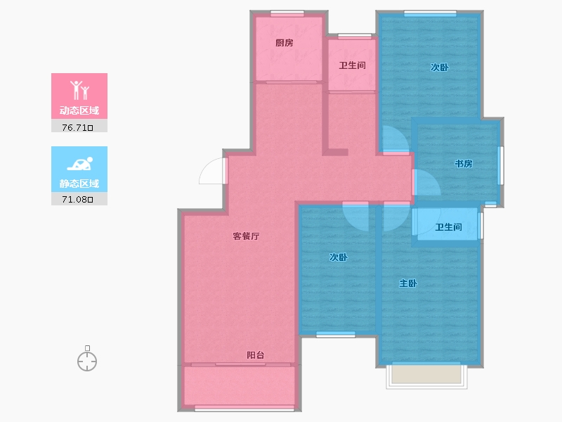 山东省-滨州市-恒基山庄-133.01-户型库-动静分区