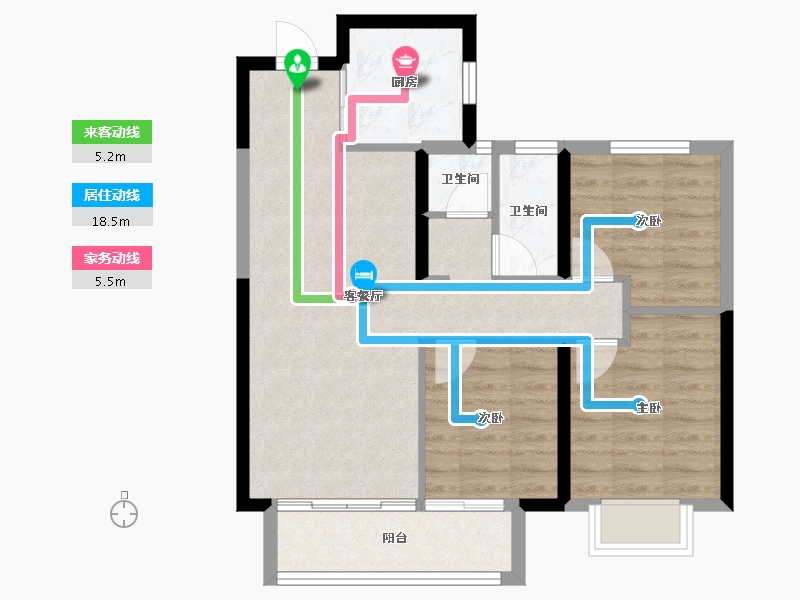 湖北省-武汉市-中建星光城-69.69-户型库-动静线