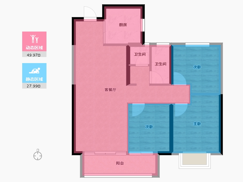 湖北省-武汉市-中建星光城-69.69-户型库-动静分区