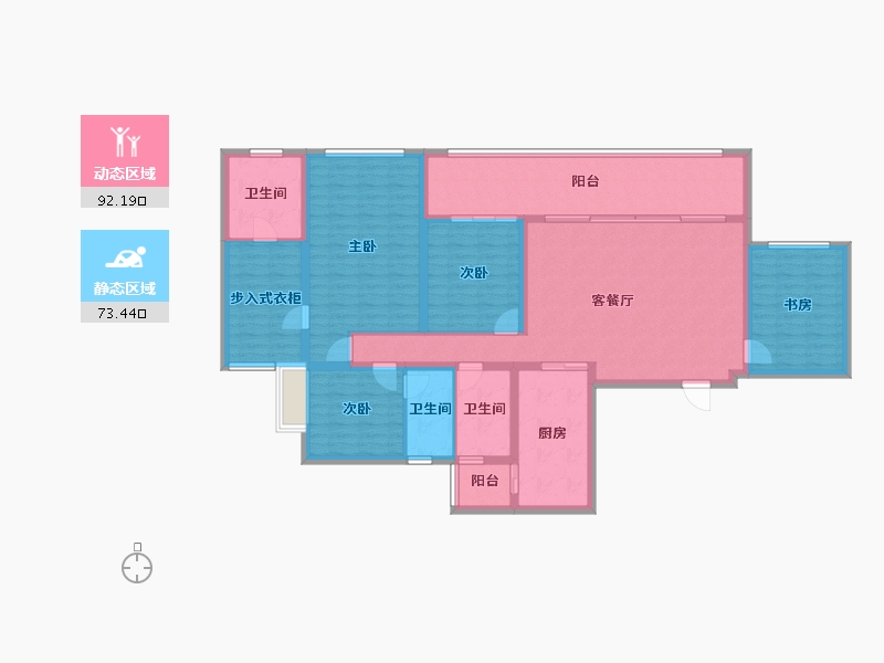 重庆-重庆市-天空云镜-149.41-户型库-动静分区