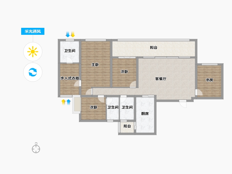 重庆-重庆市-天空云镜-149.41-户型库-采光通风