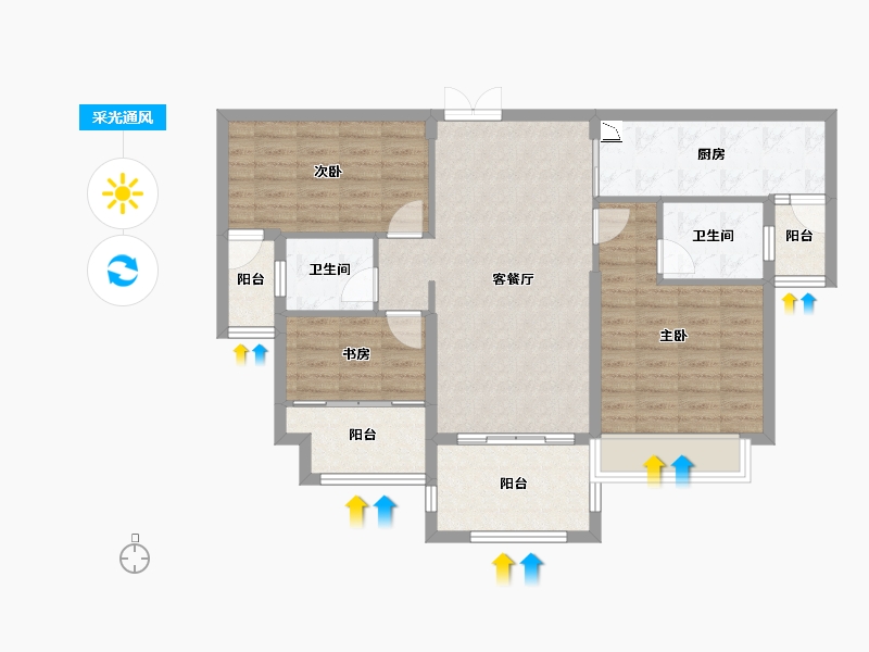 广东省-湛江市-地标海东广场-91.94-户型库-采光通风