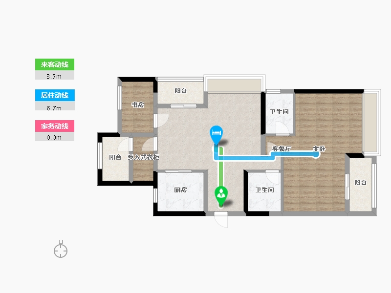 浙江省-嘉兴市-龙湖卓越·紫宸-92.78-户型库-动静线