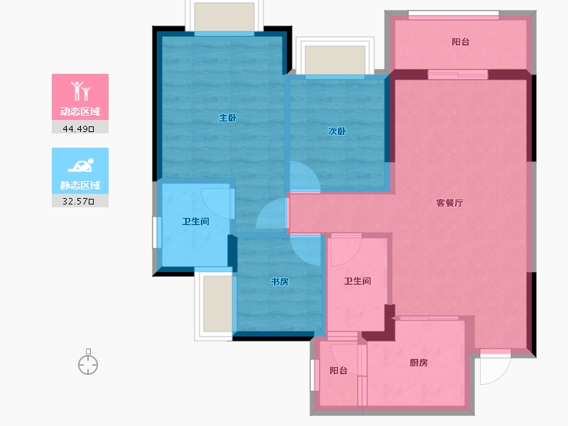 广东省-佛山市-恒大御澜庭-68.36-户型库-动静分区