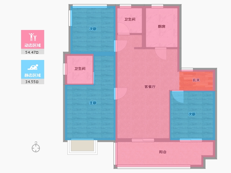 安徽省-合肥市-中梁华地辰阳府-79.19-户型库-动静分区