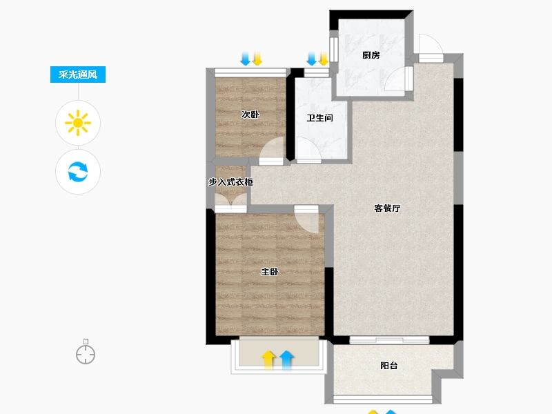 江苏省-盐城市-凤凰汇紫园-55.00-户型库-采光通风