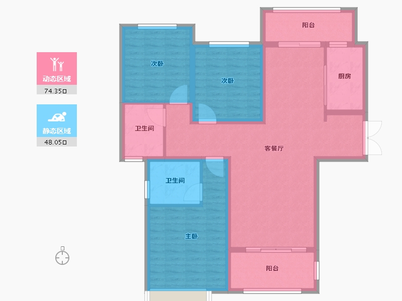 河南省-南阳市-南阳建业森林半岛-110.00-户型库-动静分区