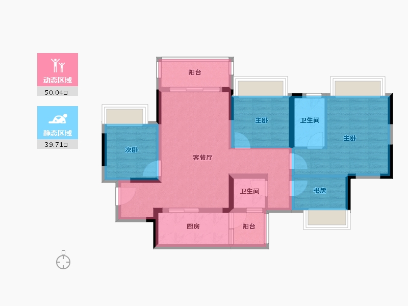 重庆-重庆市-金科空港城-78.73-户型库-动静分区