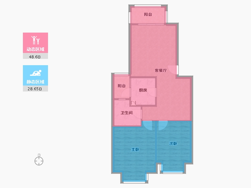 四川省-成都市-心愿花园-69.76-户型库-动静分区