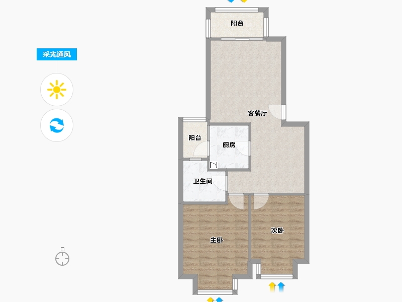 四川省-成都市-心愿花园-69.76-户型库-采光通风