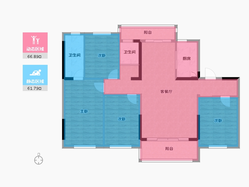 广东省-广州市-碧桂园・翡翠山(佛山)-115.72-户型库-动静分区