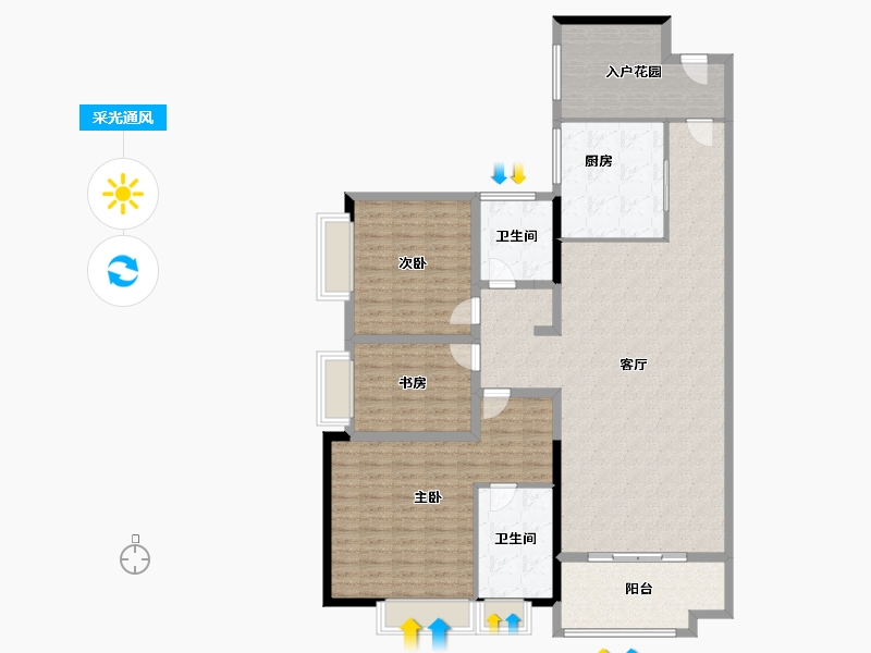 广东省-广州市-中国铁建海语熙岸-150.12-户型库-采光通风