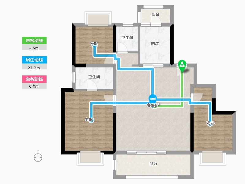 云南省-昆明市-新城琅樾-95.91-户型库-动静线