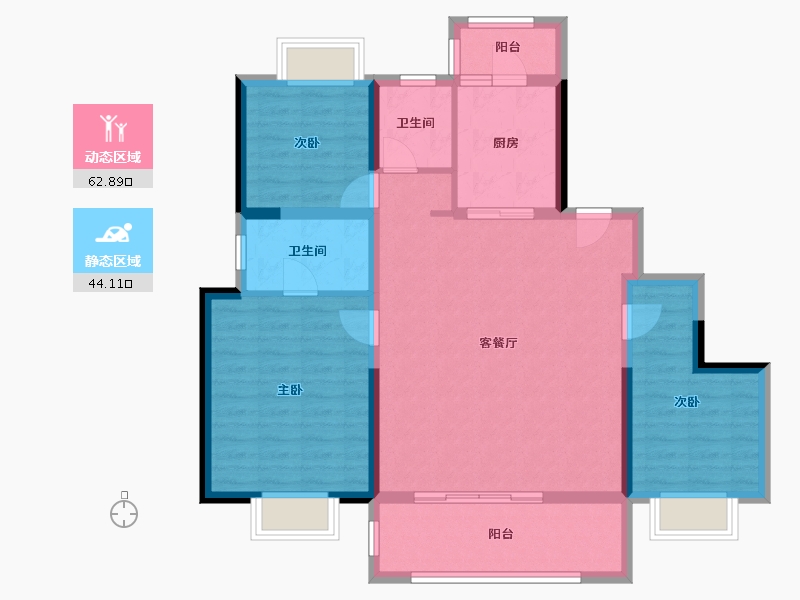 云南省-昆明市-新城琅樾-95.91-户型库-动静分区