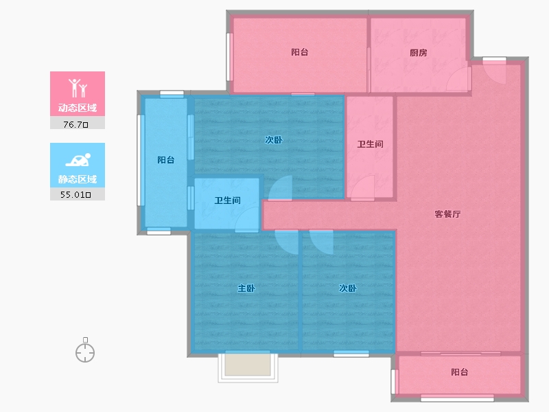 贵州省-贵阳市-绿苑小区13栋-120.91-户型库-动静分区