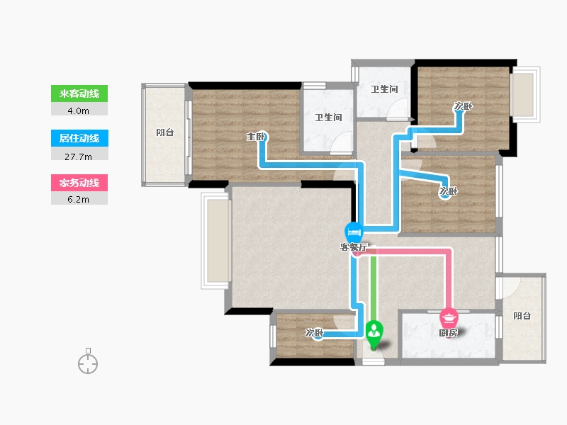 福建省-厦门市-湖边御景花园-102.18-户型库-动静线