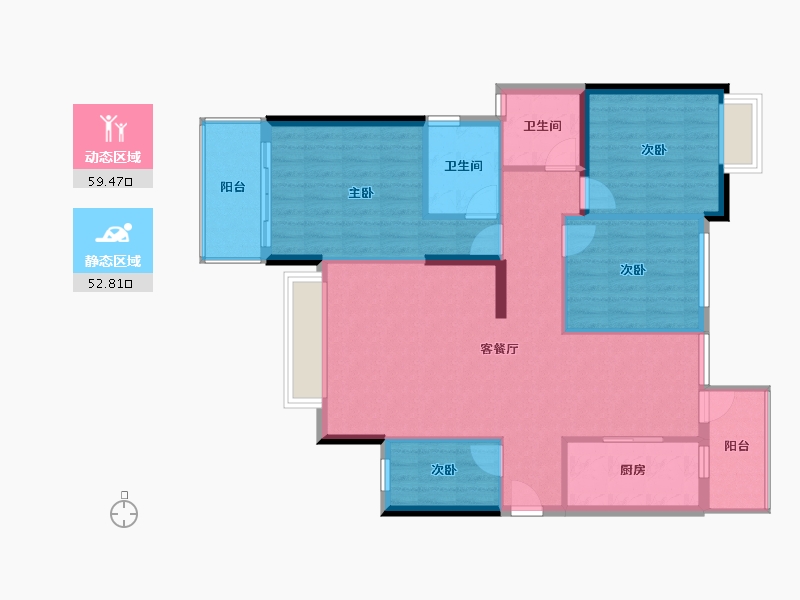 福建省-厦门市-湖边御景花园-102.18-户型库-动静分区