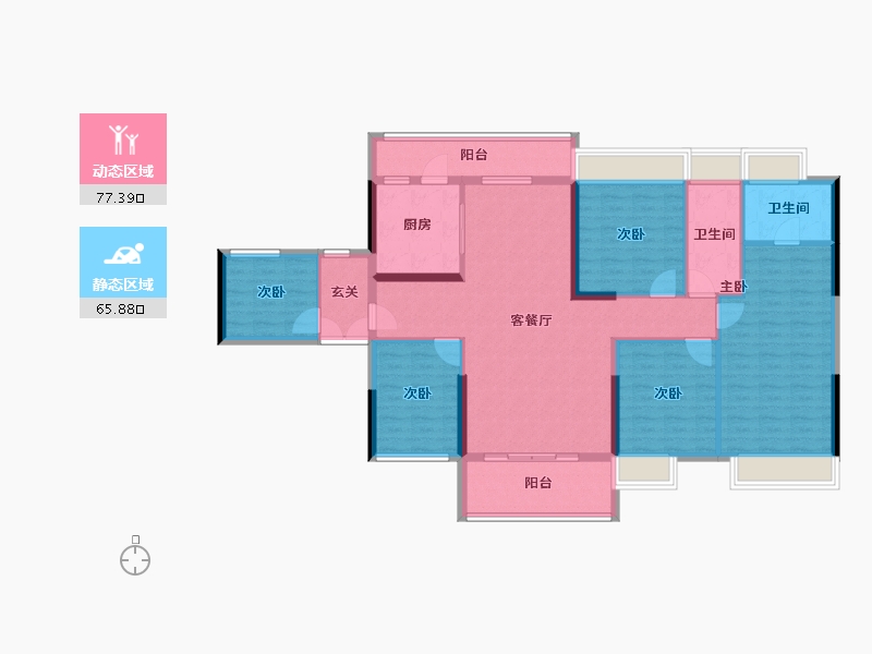 广东省-深圳市-昊龙华庭-129.16-户型库-动静分区