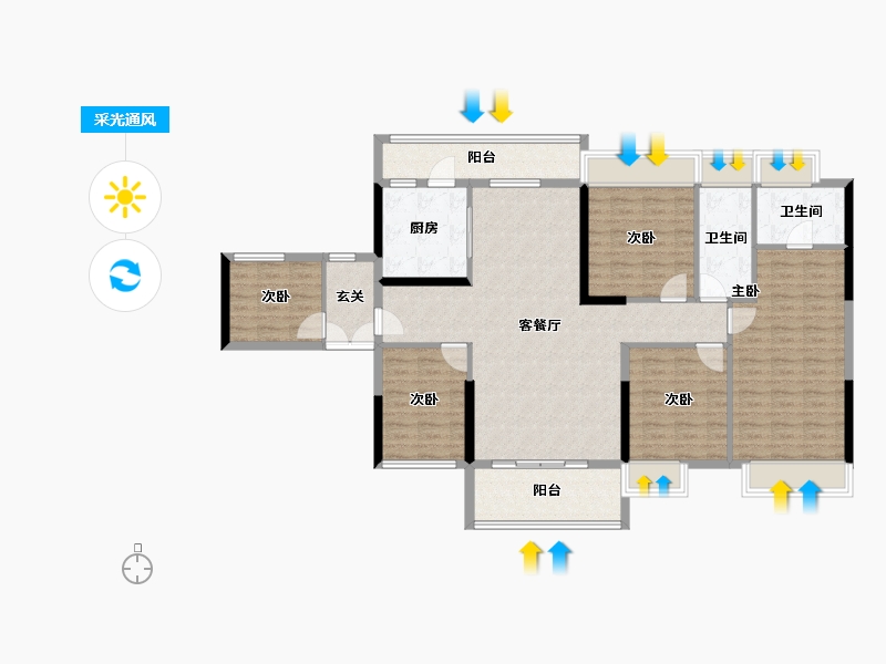 广东省-深圳市-昊龙华庭-129.16-户型库-采光通风