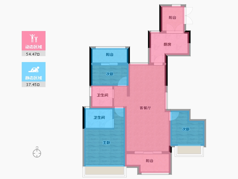 云南省-大理白族自治州-惠丰瑞城-81.27-户型库-动静分区