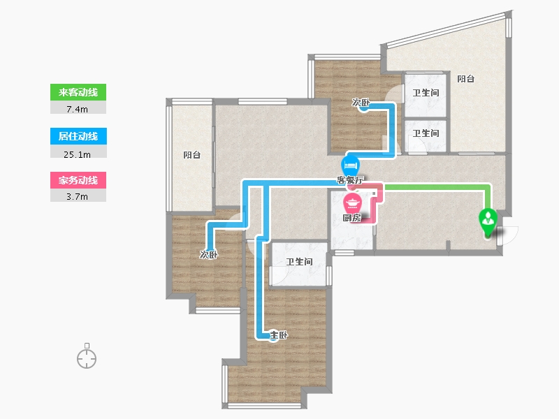 福建省-厦门市-厦商大学康城-124.07-户型库-动静线