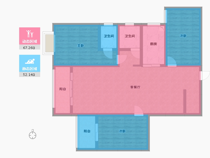 湖南省-衡阳市-富康大厦-106.20-户型库-动静分区